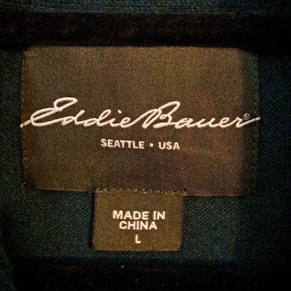 EDDIE BAUER 1/4 Zip Sweater, Hunter Green, Men's Size Large, Gently Worn - Picture 5 of 6